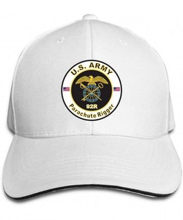 Baseball Caps US Army MOS 92R Parachute Rigger Adjustable Baseball Caps Vintage Sandwich Hat - White - C618RCRKML3 $39.89