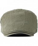 Newsboy Caps Men's Cotton Flat Cap Unisex Ivy Gatsby Caddie Hat Womens Adjustable Newsboy Cap - Army Green - C618SXH643X $22.02