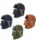 Bomber Hats Unisex 100% Rabbit Fur Bomber Trapper Mask Earflap Ushanka Russian Winter Hat 55-61cm - 99737-orange - CP18KMY2CK...