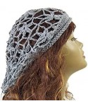 Berets Women's Light Beret Crochet Knitted Style for Spring Summer Fall - Grey - CV1824AX6OA $21.73