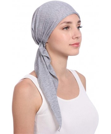 Skullies & Beanies Womens Turban Chemo Hat Head Scarves Slip-On Pre-Tied Headwear Bandana Sleep Hair Cover - Gray - C3196DIAO...
