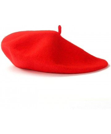 Skullies & Beanies Spring Beret Hat Flat Cap Women Wool Berets Hat Caps Casquette Female Warm Winter Cap - Red - C018A2X5AGI ...