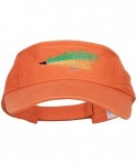 Visors Green Fly Fishing Embroidered Pro Style Cotton Washed Visor - Orange - CB18EQ6GWCC $27.17