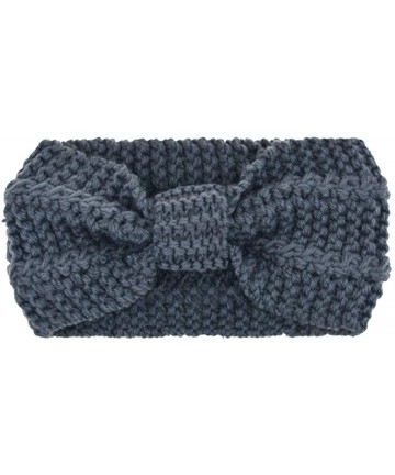 Cold Weather Headbands Crochet Turban Headband for Women Warm Bulky Crocheted Headwrap - 4 Pack Knot C - Black- White- Khaki-...