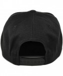 Baseball Caps 'The Old Glory' Leather Patch Classic Snapback Hat - One Size Fits All - Black - CH18IGRICAX $35.44