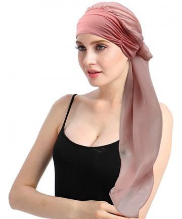Skullies & Beanies Chemo Headwear Headwrap Scarf Cancer Caps Gifts for Hair Loss Women - Light Coral - C518CGXKU4E $22.90