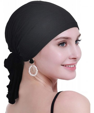 Headbands Bamboo Chemo Headscarf for Women Hair Loss - Cancer Slip On Headwear Turbans Sealed Packaging - Bamboo Black - CB18...