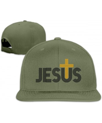 Baseball Caps Jesus Christian Cross Snapback Hats Adjustable Solid Flat Bill Baseball Caps Womens - Moss Green - CP196XONKRA ...