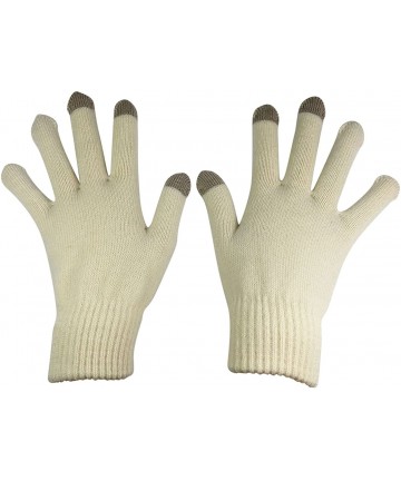 Skullies & Beanies Winter Gloves Women Touch Screen Warm Ski Snow Knit Gloves Outdoor Mittens - Beige - C6186ZHEW9M $12.79