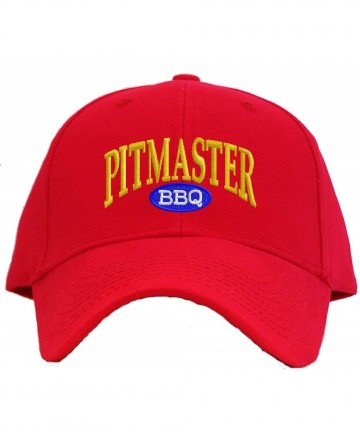 Baseball Caps Pitmaster Embroidered Pro Sport Baseball Cap - Red - CV17X638UM6 $23.24