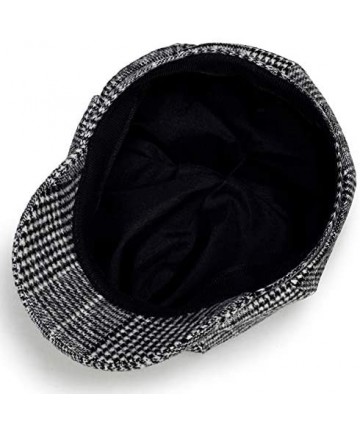 Newsboy Caps Womens Plaid Visor Beret Newsboy Hat Ivy Cabbie Cap - Light Grey - C518LWXKNTS $13.60
