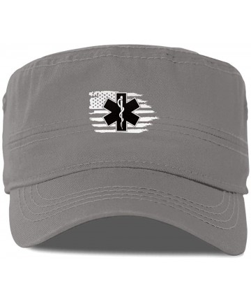 Baseball Caps American Flag EMS Star of Life EMT Paramedic Medic Boy Classics Cap Girl's Fashion Hat Baseball Cap - Gray - CM...
