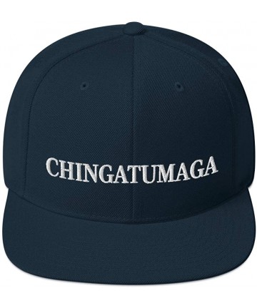 Baseball Caps CHINGATUMAGA Hat (Embroidered Wool Blend Snapback Hat) Chinga Tu MAGA Parody - Dark Navy - C018ZCD25ZR $37.74