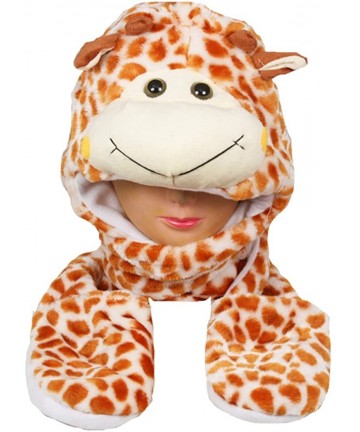 Skullies & Beanies Plush Faux Fur Animal Critter Hat Cap - Soft Warm Winter Headwear (Wolf) - Long Giraffe - CN11QQCYPIB $12.82