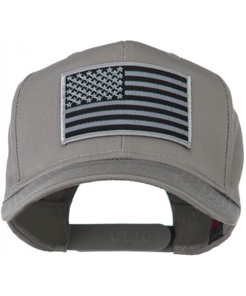 Baseball Caps Grey American Flag Patched High Profile Cap - Grey - CB11ND5GFGJ $18.24