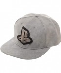 Baseball Caps Gray Distressed Metal Logo Snapback Hat - C018KIXK78D $29.03