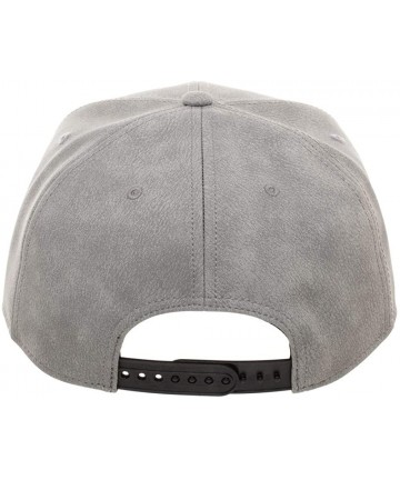 Baseball Caps Gray Distressed Metal Logo Snapback Hat - C018KIXK78D $29.03