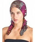 Skullies & Beanies Pre Tied Bandana Turban Chemo Head Scarf Sleep Hair Cover Hat - Purple Brown Black Abstract - CU18644EUC6 ...