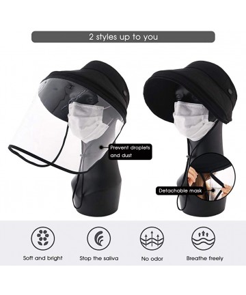 Sun Hats UPF 50 Sun Hats for Women Wide Brim Safari Sunhat Packable with Neck Flap Chin Strap Adjustable - 00001black - CQ199...