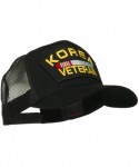 Baseball Caps Korea Veteran Military Patched Mesh Back Cap - Black - CY11MJ40Q6Z $20.24