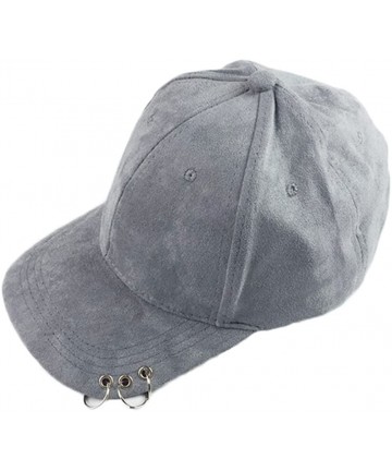 Baseball Caps Unisex Men Women Baseball Caps with Silver Rings Golf Snapback Hip-hop Hat Adjustable - Dark Grey - CL17Y4RAW7W...