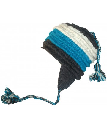Skullies & Beanies Assorted Wool Knitted Beanie Fashionable Fleece-Lined Earflap Hat Cold Weather Mountaineering Ski - Blue -...
