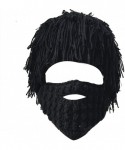 Skullies & Beanies Windproof Ski Mask Warm Knitted Beanie Hat Cap - Black Wig & Black Mask - CQ12N9GTQDN $12.79
