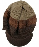 Skullies & Beanies Knitted Cotton Rasta Slouchy Beanie Visor - Khaki/Brown/D.brown - C8184IRZM6H $27.36