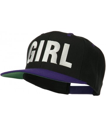 Baseball Caps Flat Bill Hip Hop Casual Girl Embroidered Cap - Black Purple - CZ11KCHJEYB $36.45