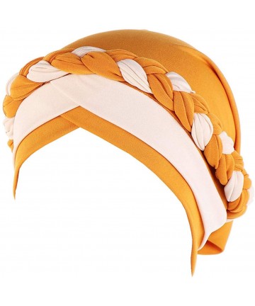 Skullies & Beanies Chemo Cancer Head Hat Cap Ethnic Bohemia Pre-Tied Twisted Braid Hair Cover Wrap Turban Headwear - C6192EMW...