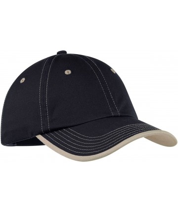 Baseball Caps Vintage Washed Contrast Stitch Cap- Navy and Light Sand - C6113MW7JW7 $19.42