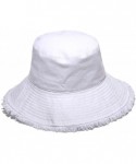 Sun Hats Women's Castaway Canvas Bucket Sun Hat with Fringe- Rated UPF 50+ for Max Sun Protection - White - CK11JTF091J $48.78
