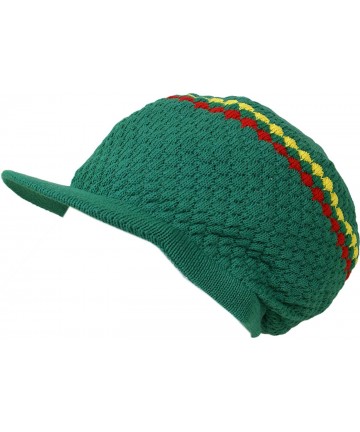 Skullies & Beanies Rasta Knit Tam Hat Dreadlock Cap. Multiple Designs and Sizes. - Large Round Green/Red/Yellow/Green- With B...