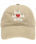 Baseball Caps Baseball Dad Hat Vintage Washed Cotton Low Profile Embroidered Adjustable Baseball Caps - Best Mom Ever - Khaki...