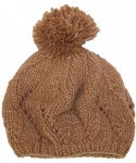 Berets Hand Knit Solid Color Twist Knit Winter Beret W/Large Pom Pom(One Size) - Tan - C411P3DFR45 $12.46