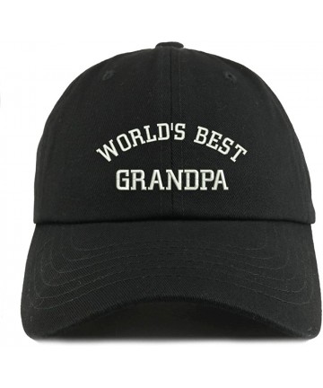 Baseball Caps World's Best Grandpa Embroidered Low Profile Soft Cotton Dad Hat Cap - Black - C518D528SC5 $26.98