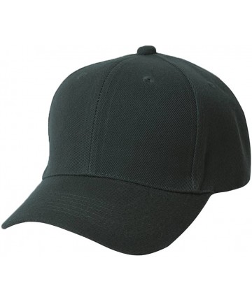 Baseball Caps Plain Fitted Hat - Black - CI111HPV56H $12.84