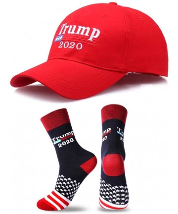 Baseball Caps Make America Great Again Hat Donald Trump 2020 USA Cap Adjustable - Trump 2020 Hat With Socks-red - CK18NNILYEQ...