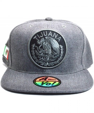 Baseball Caps Mexican hat Mexico Flag Charcoal Grey Snapback Baseball Cap Flat AYO6050 - Tijuana - CV18KIHCSDD $18.53