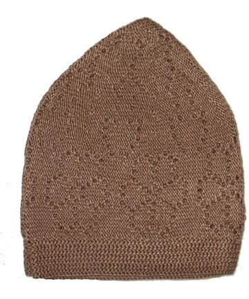 Skullies & Beanies Kufi Cap For Men - Crocheted - Brown - CO11IQ5BZ8T $18.45