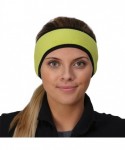 Balaclavas Women's Ponytail Headband - Fleece Earband - Winter Running Headband - Chartreuse / Black - CL113Y8PZIT $22.69