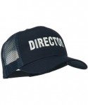 Baseball Caps Director Embroidered Mesh Back Cap - Navy - C418WOUCTIO $29.04
