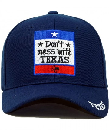 Baseball Caps Don't Mess with Texas Embroidery Hat Lone State Adjustable Baseball Cap - Navy - C818E6UYQ9E $16.80