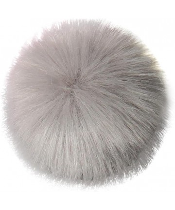 Skullies & Beanies Fashion DIY Faux Fox Fur Fluffy Pompom Ball for Knitting Hat Hats (Gray) - Gray - C6189K23RYY $12.71