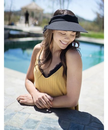 Visors Women's Summer SPF 50+ UV Protection Sun Visor Hat - Black - C517XHMUCM7 $19.61