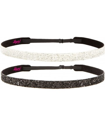 Headbands Girl's Adjustable Non Slip Skinny Bling Glitter Headband Multi Pack - Black & White - C911MNG3NGJ $16.70