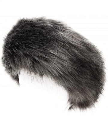 Cold Weather Headbands Faux Fur Headband with Elastic for Women's Winter Earwarmer Earmuff - Gray - CN18HK9ZIW6 $17.60