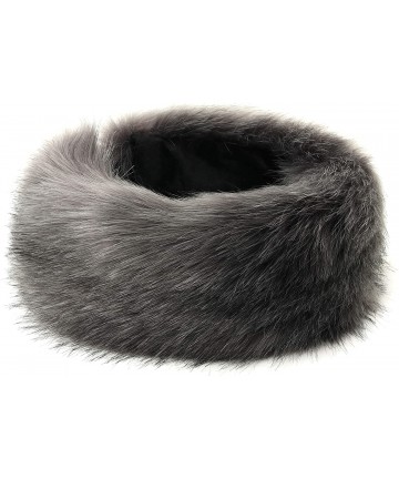 Cold Weather Headbands Faux Fur Headband with Elastic for Women's Winter Earwarmer Earmuff - Gray - CN18HK9ZIW6 $17.60