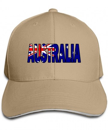 Baseball Caps Unisex Australian Flag Australia Snapback Hat Adjustable Peaked Sandwich Cap - Natural - CD18KZR2DCK $19.05