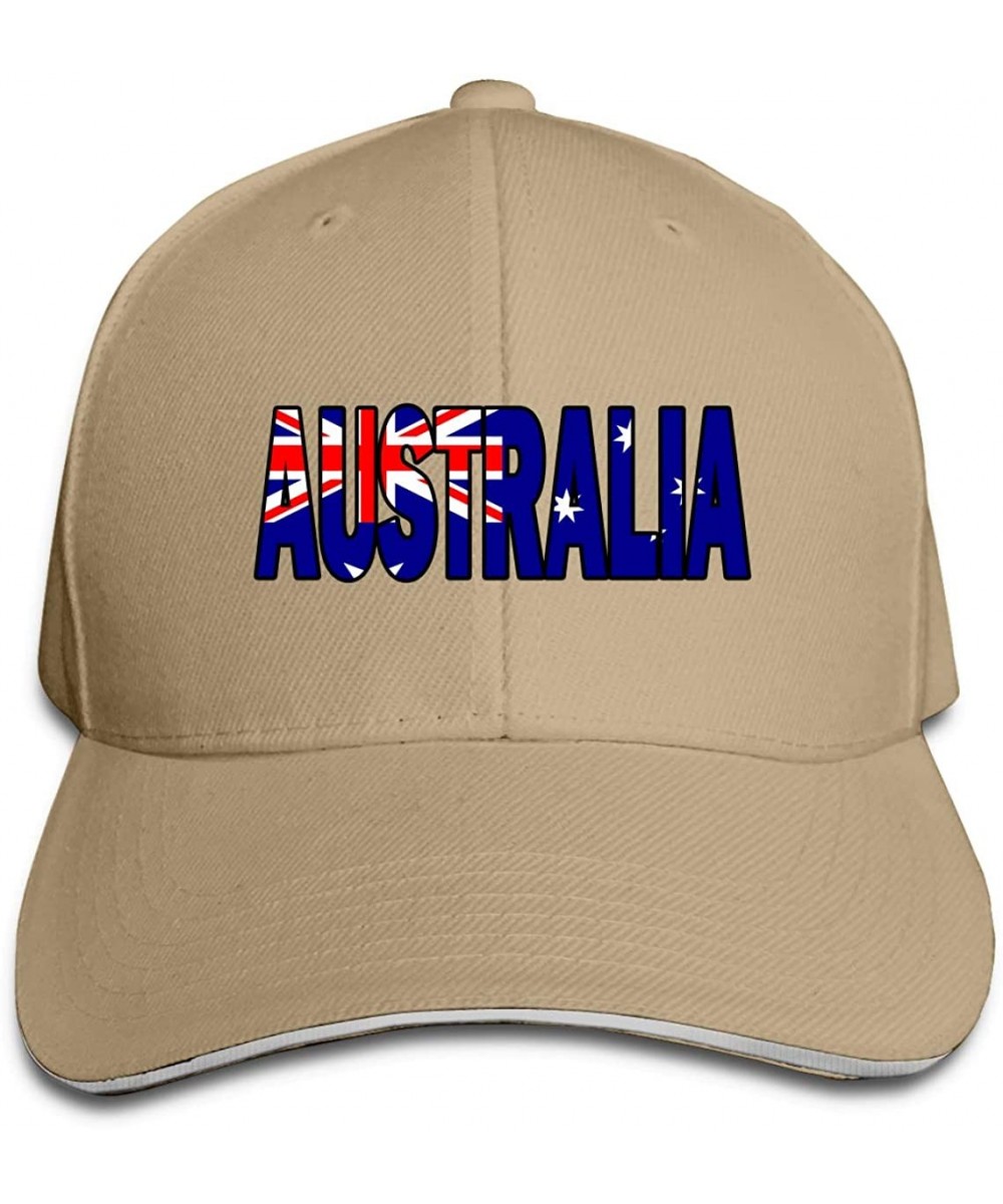 Baseball Caps Unisex Australian Flag Australia Snapback Hat Adjustable Peaked Sandwich Cap - Natural - CD18KZR2DCK $19.05